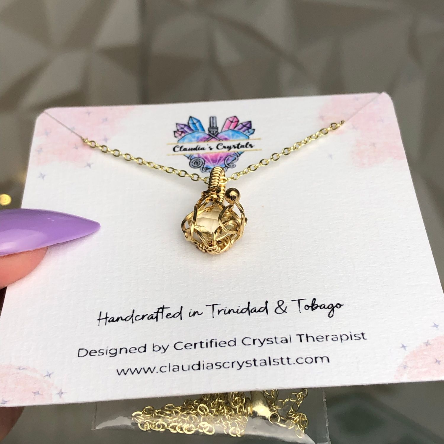 CITRINE - Gem Quality - 14k Gold Filled - Gemstone Crystal Therapy Pendant