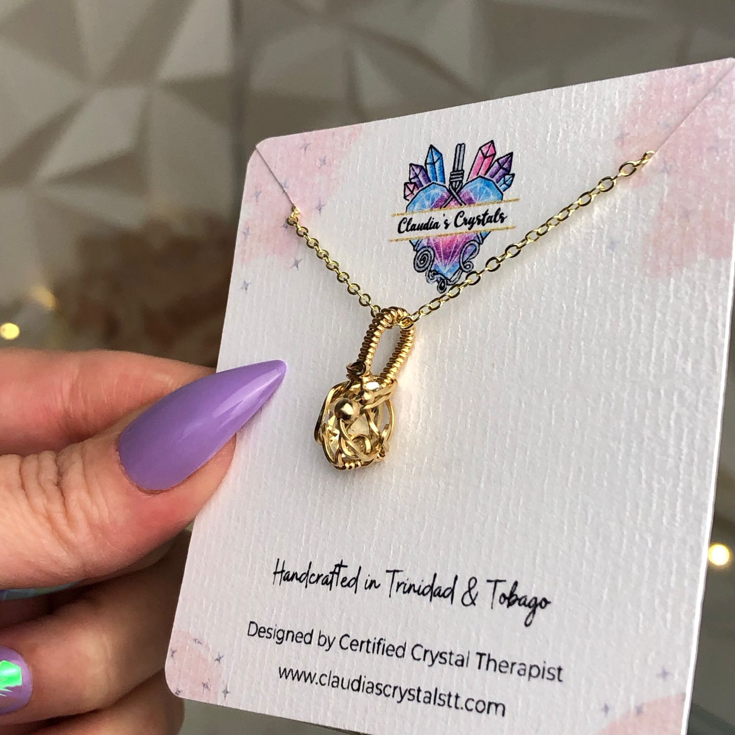 CITRINE - Gem Quality - 14k Gold Filled - Gemstone Crystal Therapy Pendant