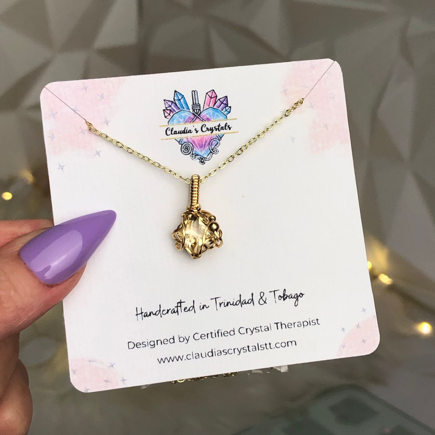 CITRINE - Gem Quality - 14k Gold Filled - Gemstone Crystal Therapy Pendant