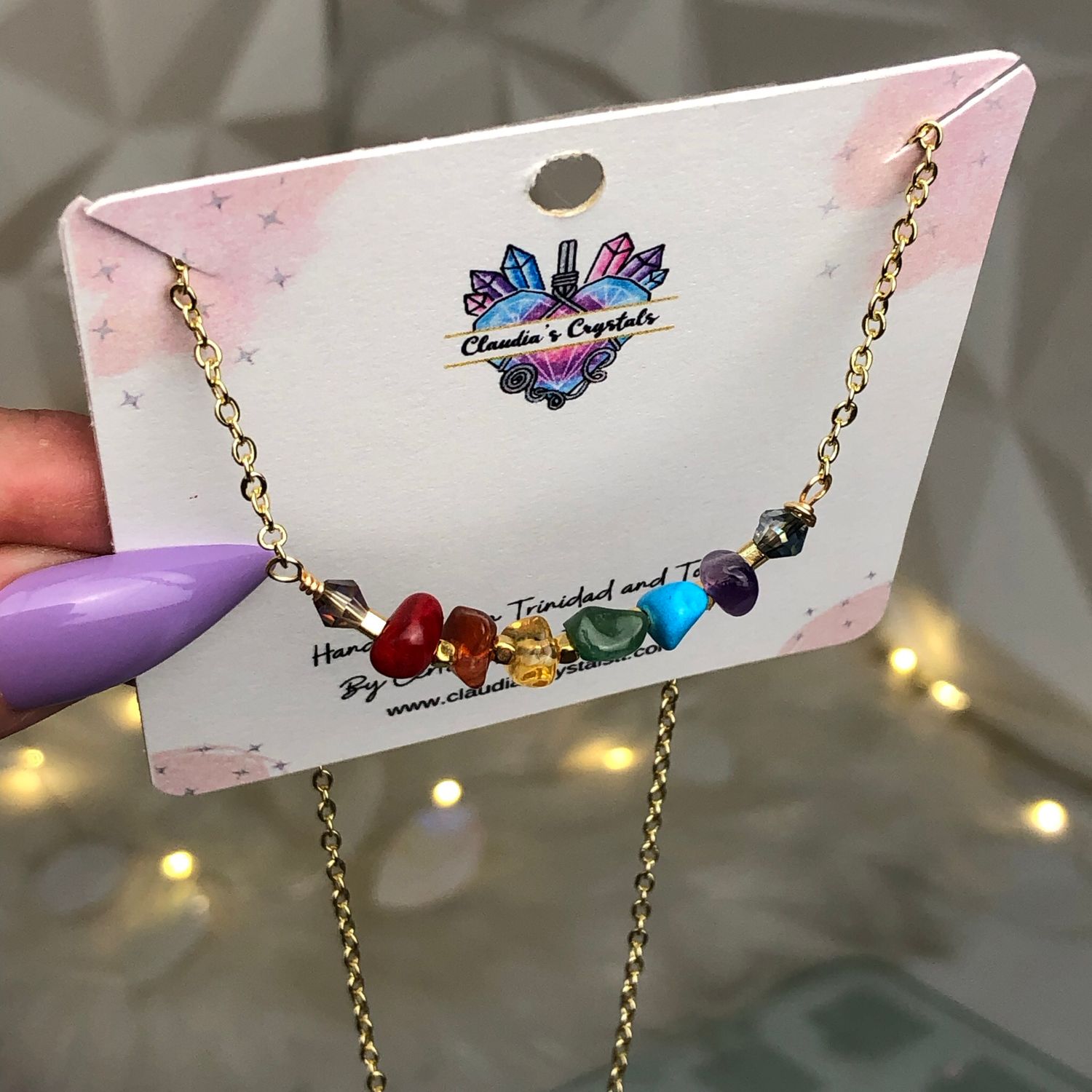CHAKRA BALANCING - Gold Plated - Crystal Therapy Choker Necklace