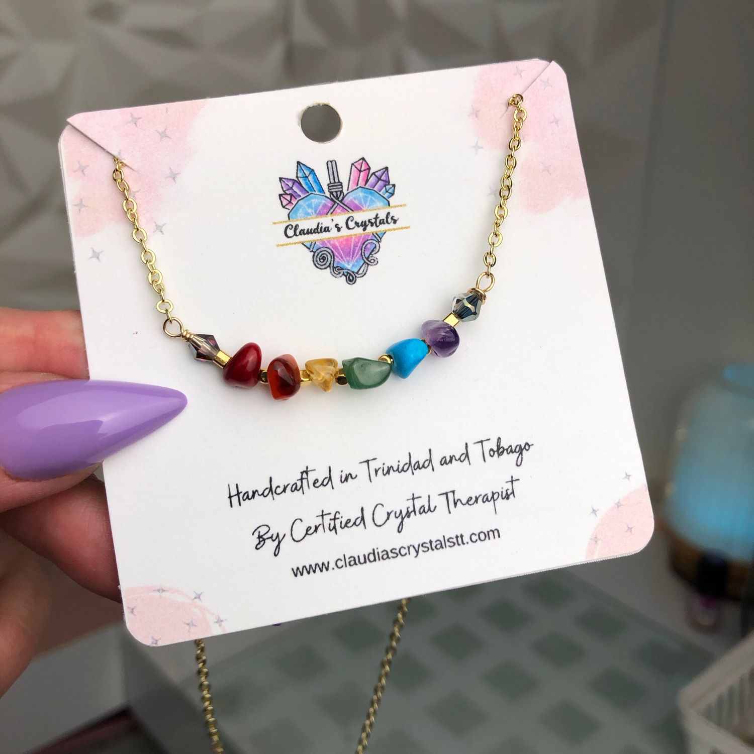 CHAKRA BALANCING - Gold Plated - Crystal Therapy Choker Necklace