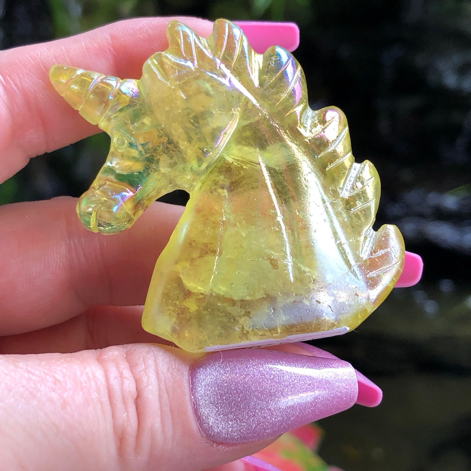 APPPLE AURA QUARTZ - Hand Carved Unicorn