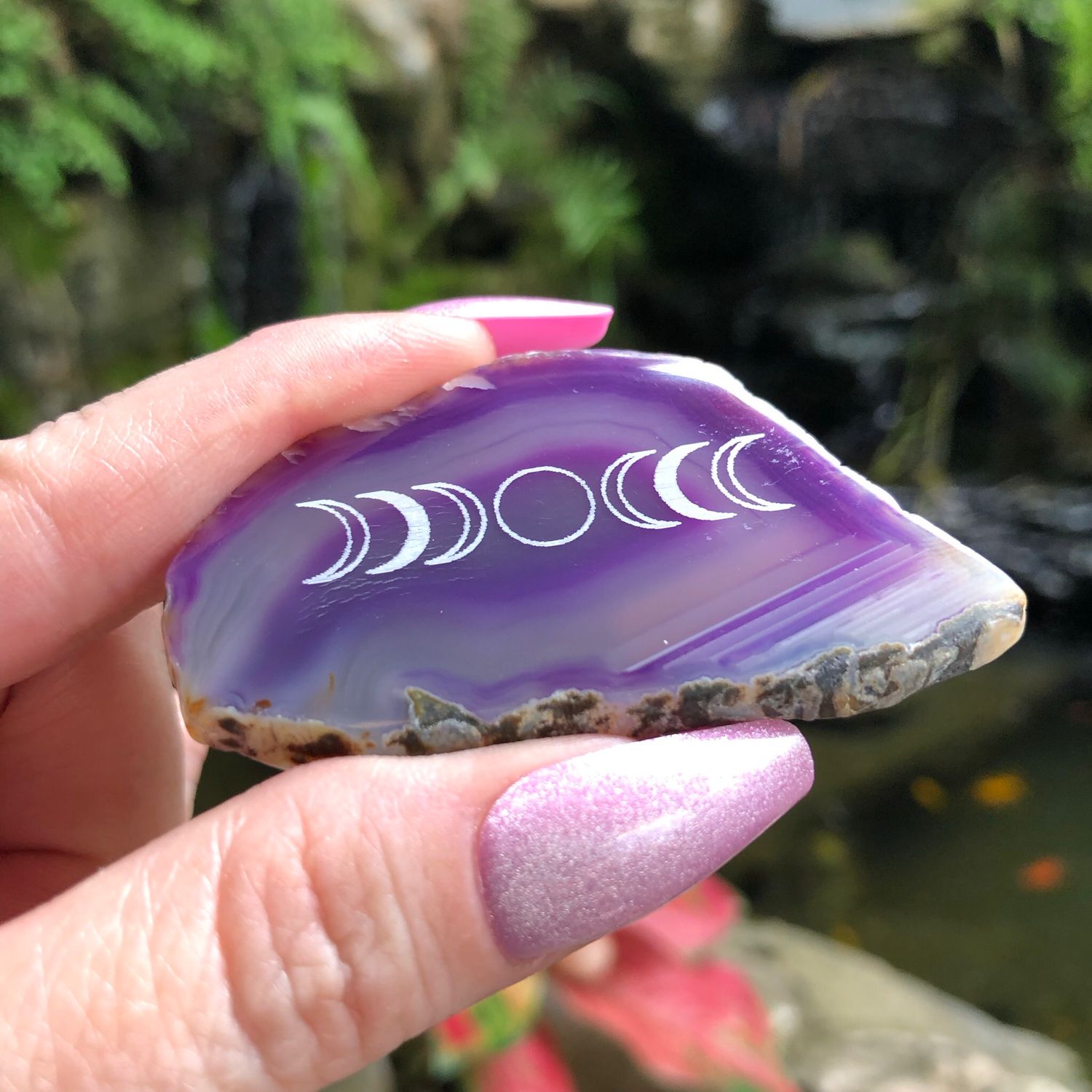PURPLE AGATE SLICE - Moon Phase