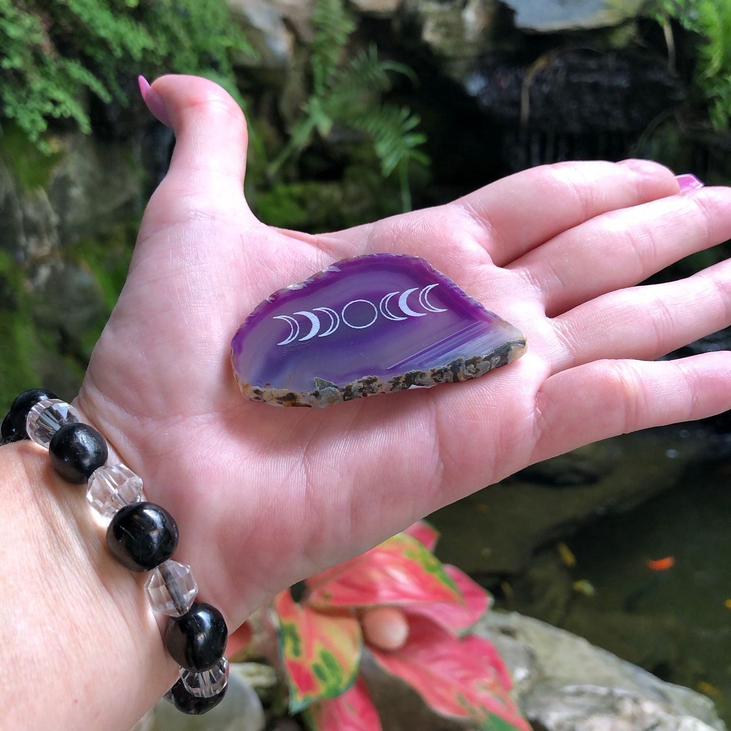 PURPLE AGATE SLICE - Moon Phase
