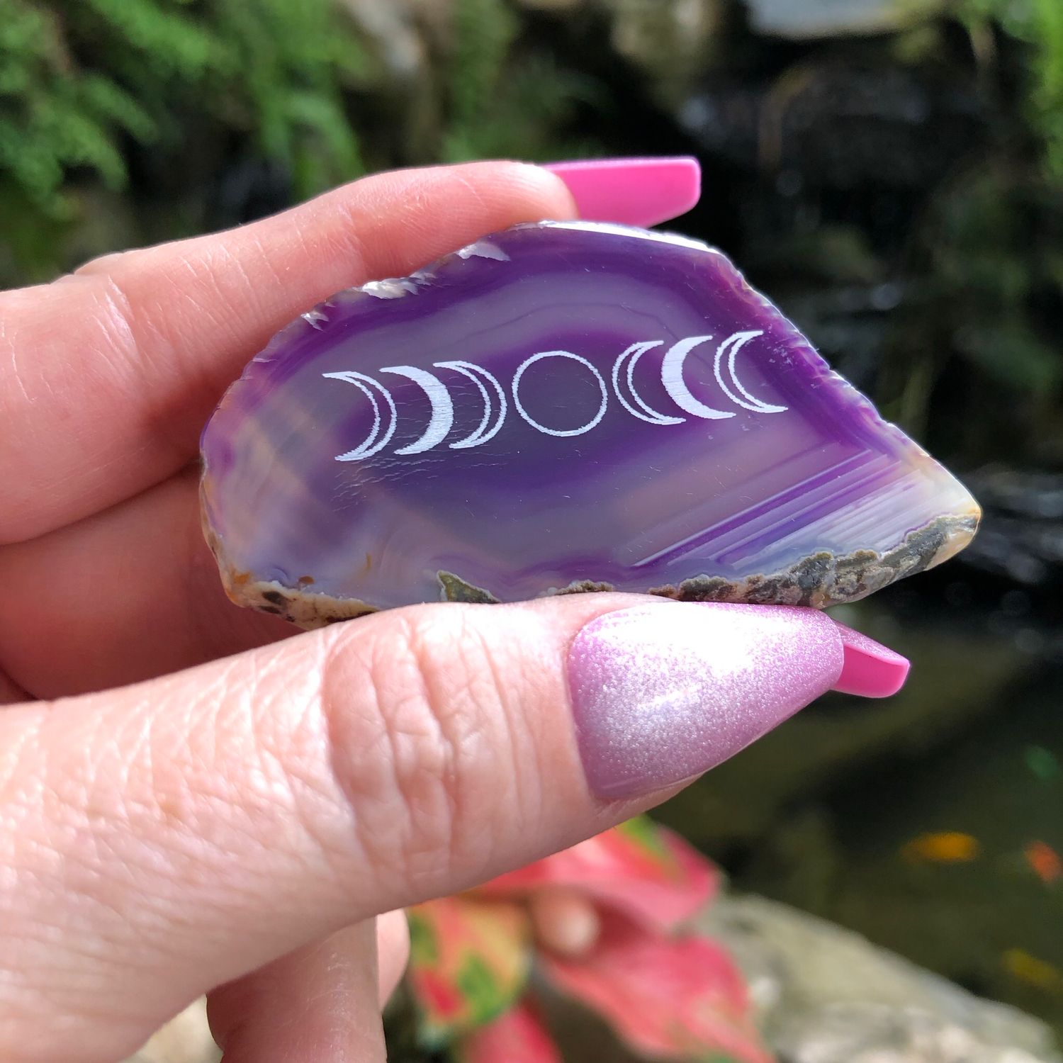 PURPLE AGATE SLICE - Moon Phase