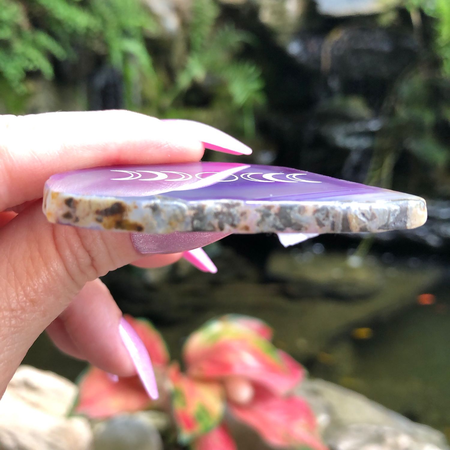 PURPLE AGATE SLICE - Moon Phase