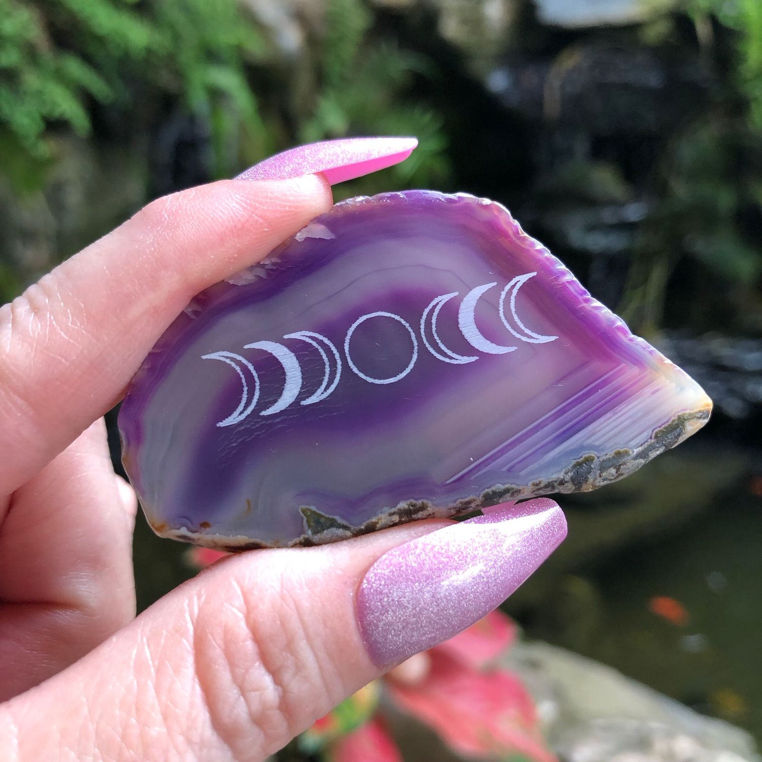 PURPLE AGATE SLICE - Moon Phase