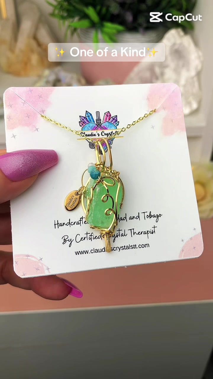 GREEN CALCITE (Raw) - 14k Gold Filled - Gemstone Crystal Therapy Pendant