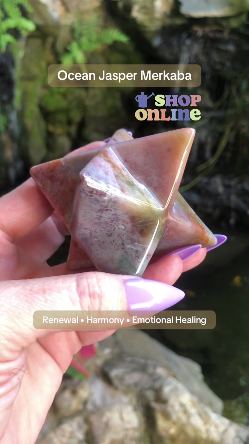OCEAN JASPER - Large Merkaba