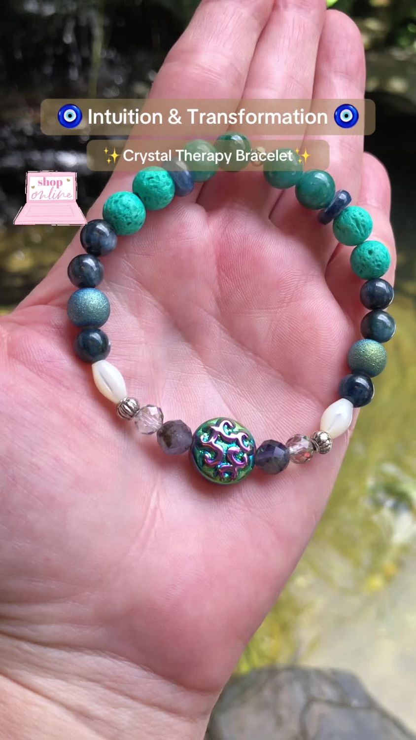Intuition &amp; Transformation Crystal Therapy Bracelet – Stretch Style – 7.5”
