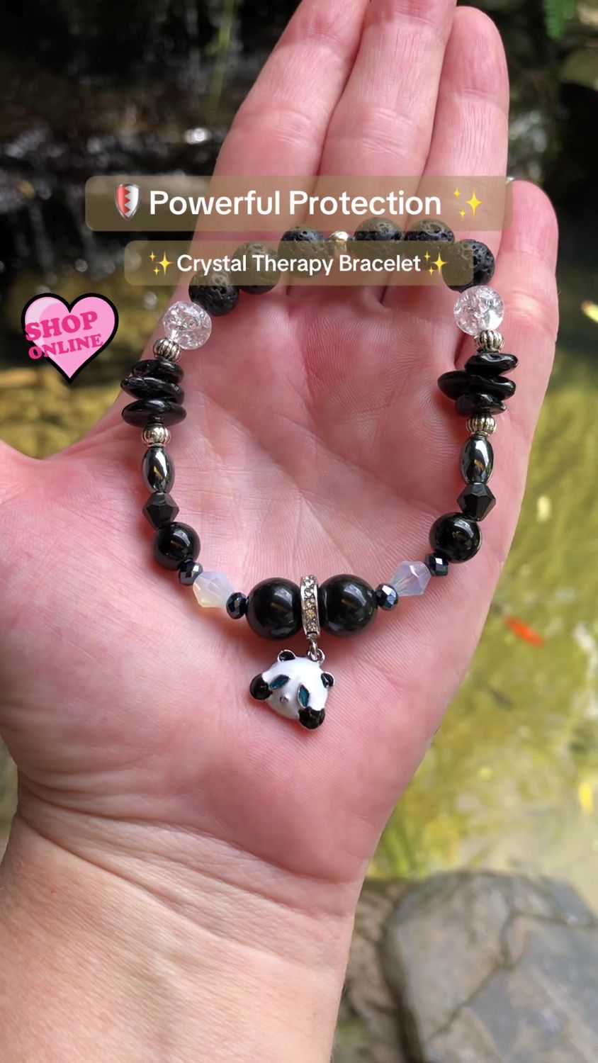 Powerful Protection Crystal Therapy Bracelet – Stretch Style – 7.5”