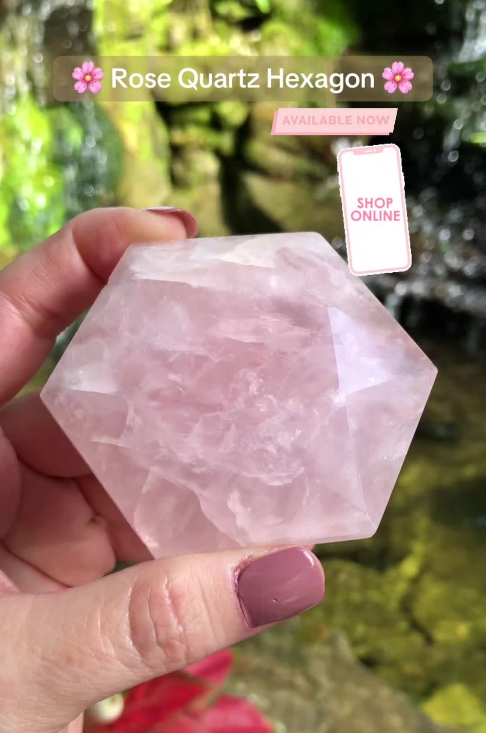 ROSE QUARTZ HEXAGON - 3&quot; - Brazil