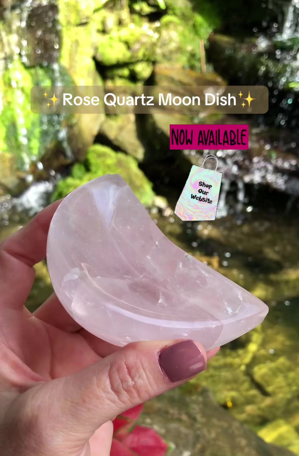 ROSE QUARTZ - Crescent Moon Dish