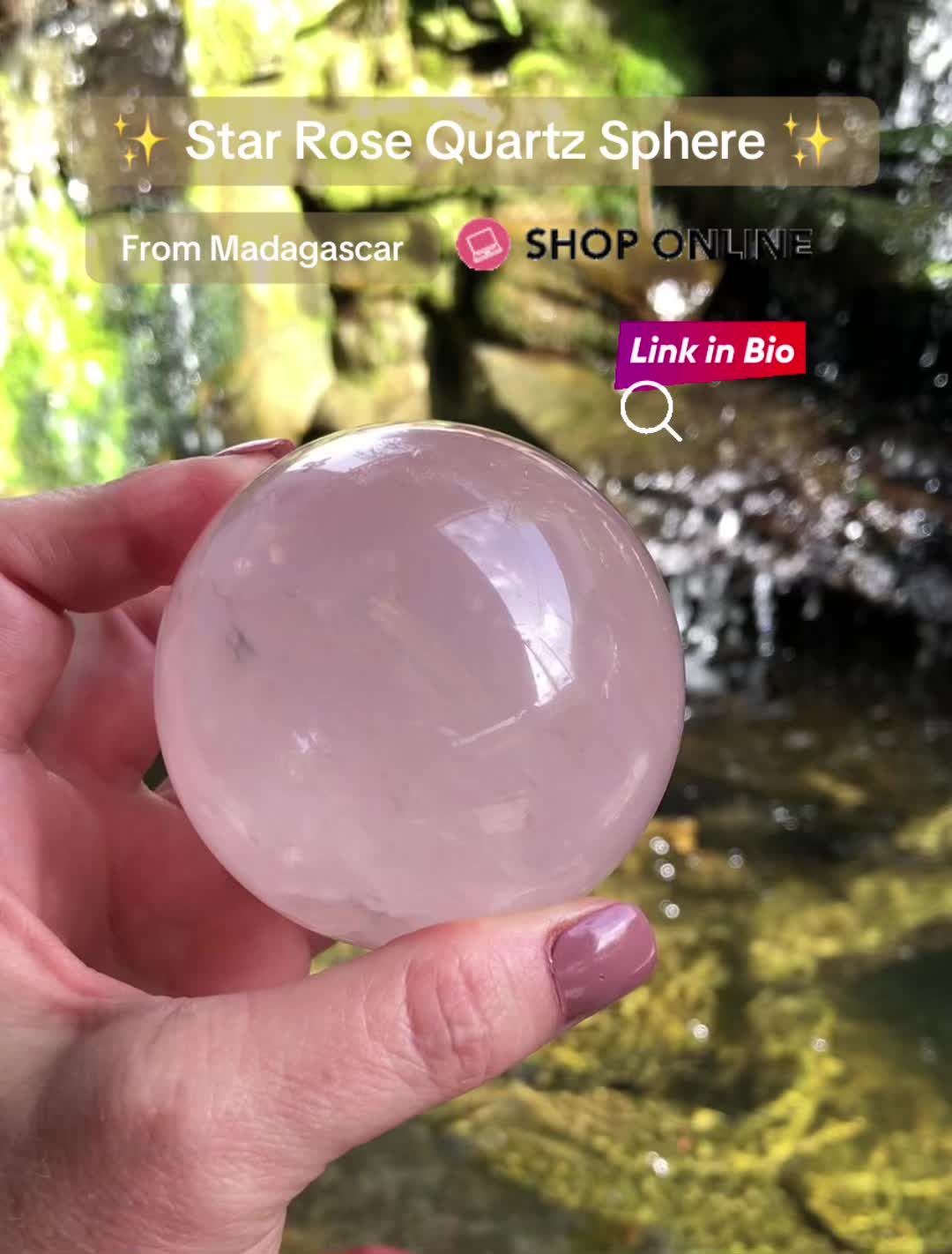 ✨STAR ROSE QUARTZ - Sphere - Madagascar (A+ Quality)