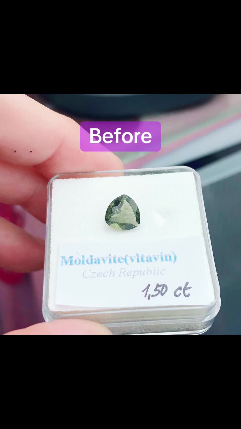 MOLDAVITE (1.5 Carat) - 14k Gold Filled - Gemstone Crystal Therapy Pendant