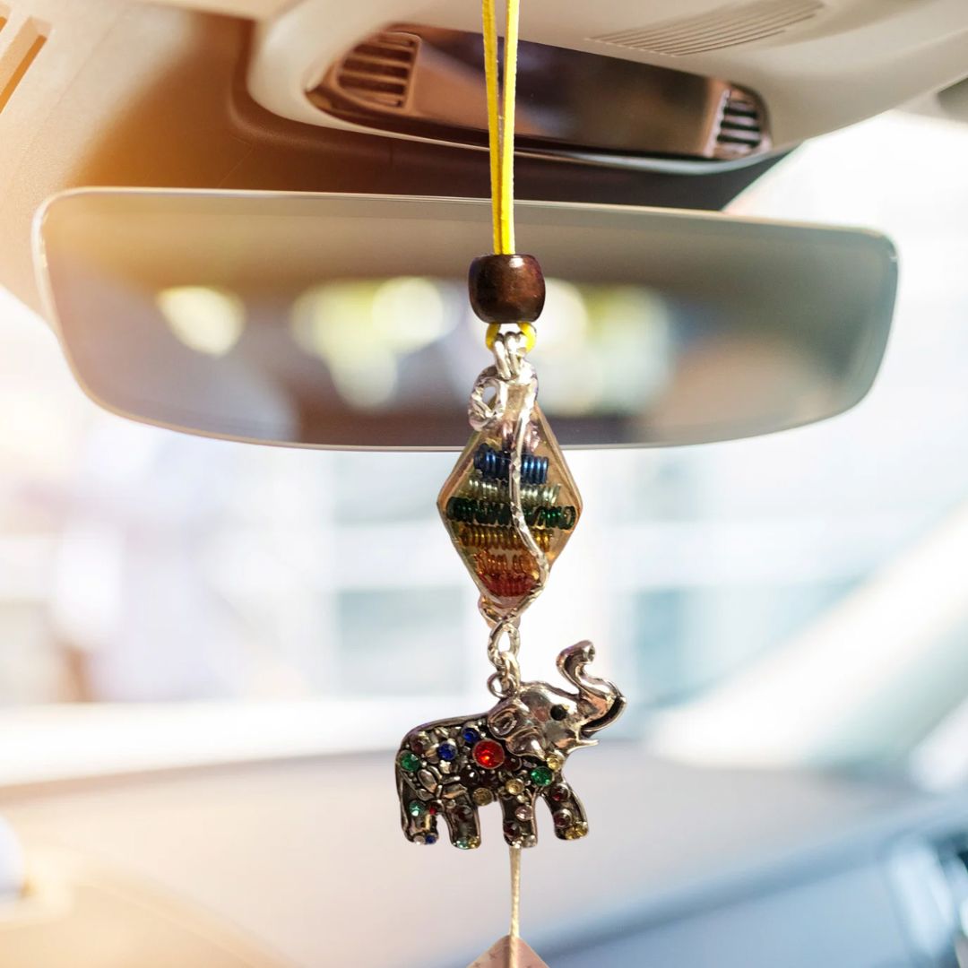 Chakra Orgonite Hanging Charm with Elephant