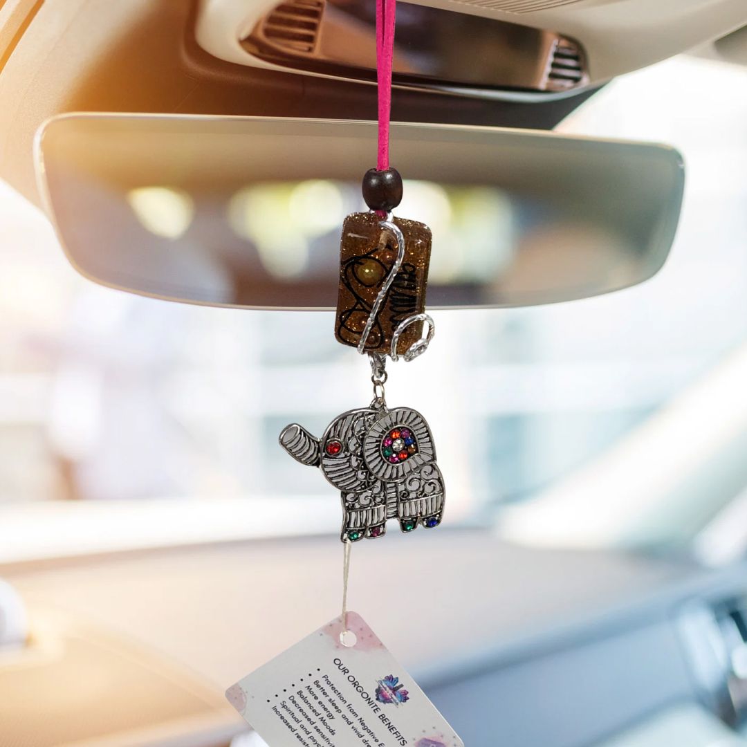 Orgonite Hanging Charm with Elephant