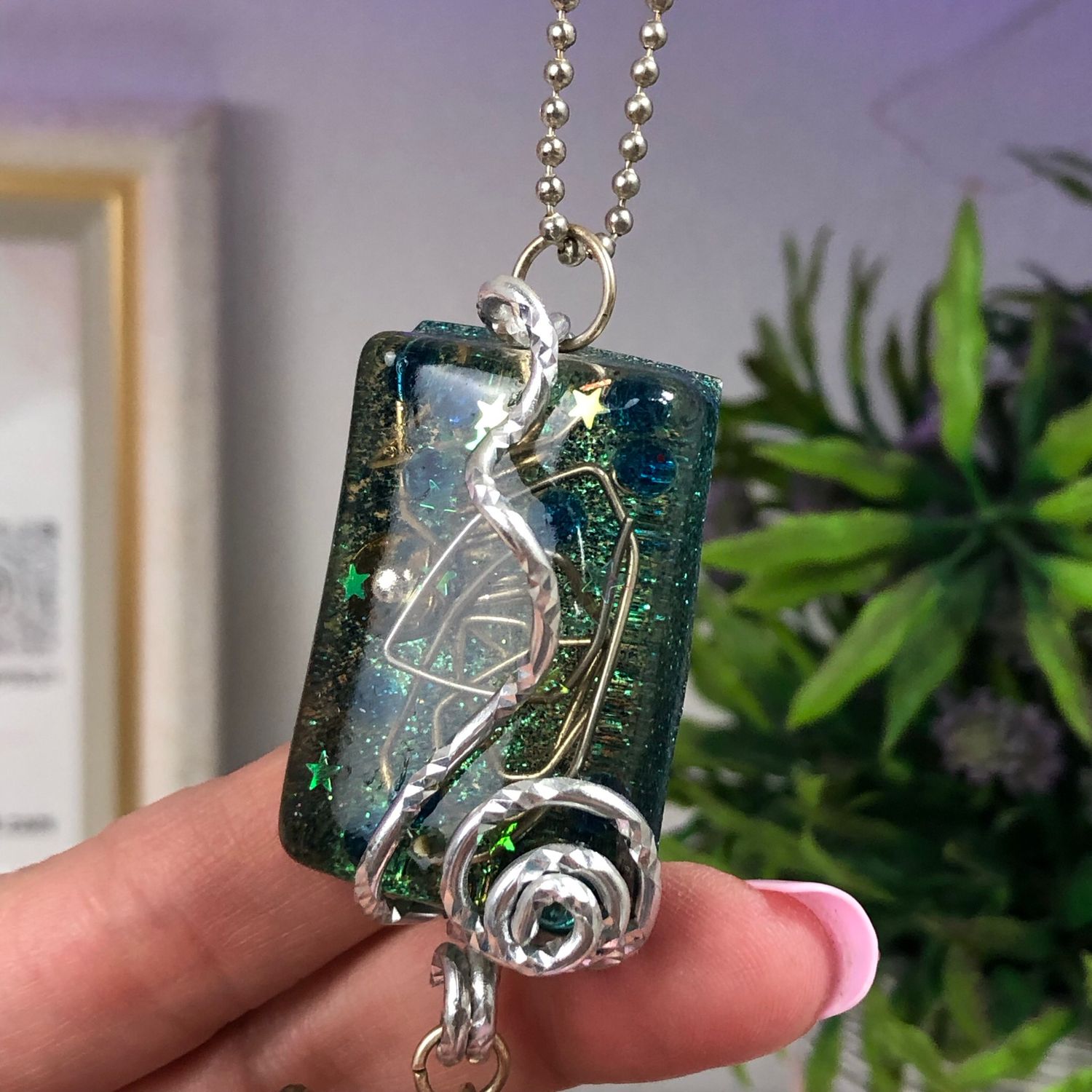 Orgonite Hanging Angel with Faith Charms Orgonite Hanging Angel with Faith Charms