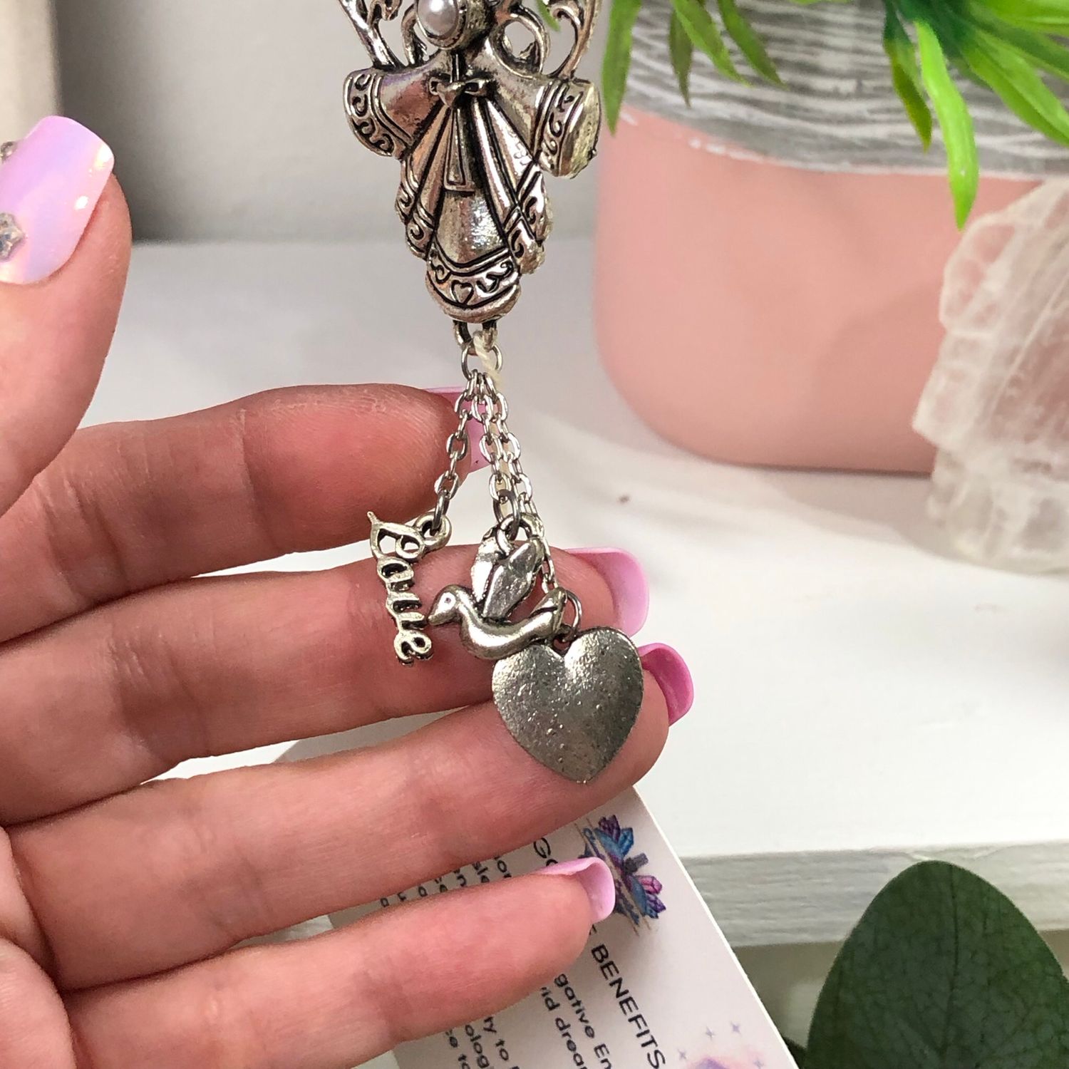 Orgonite Hanging Angel with Love Charms Orgonite Hanging Angel with Love Charms