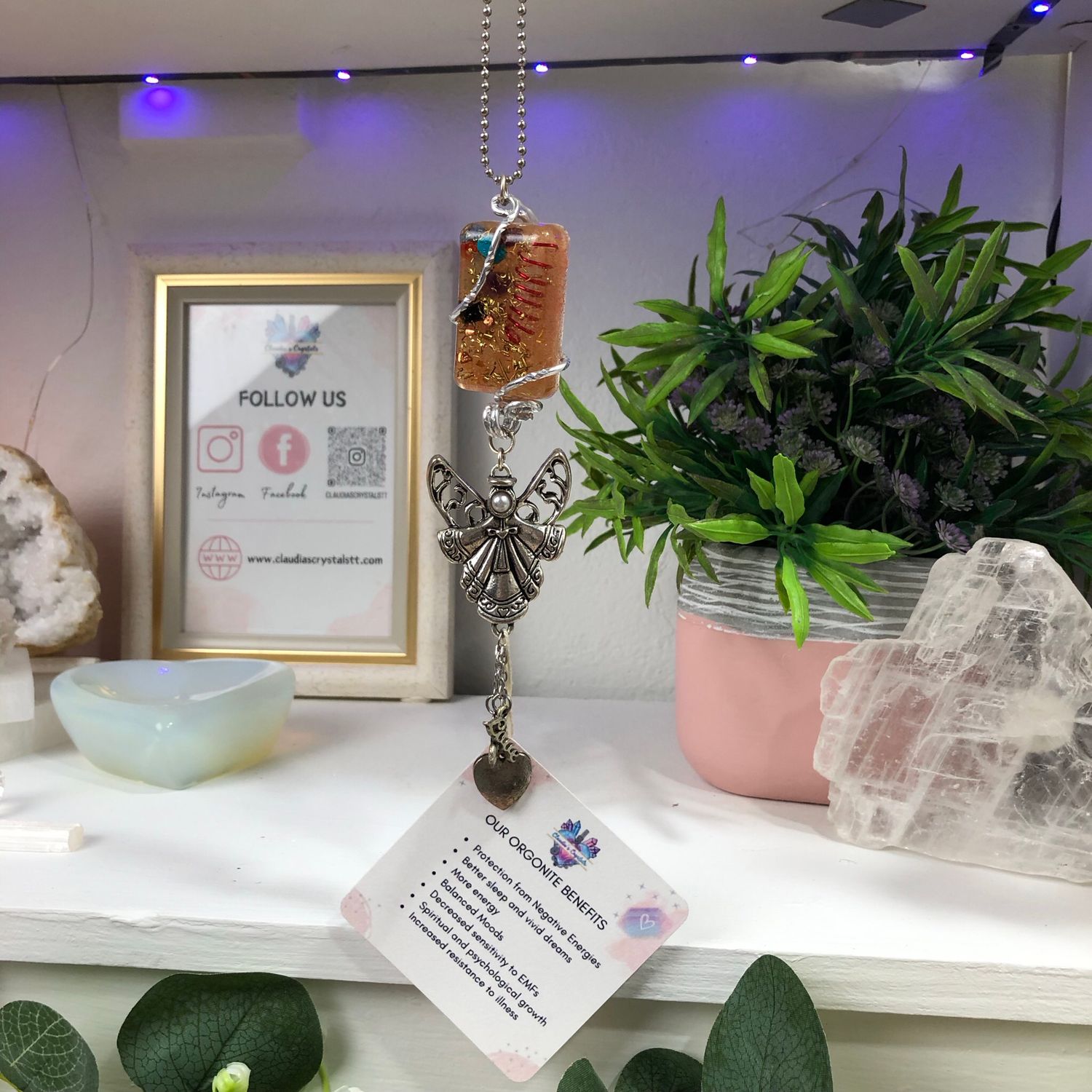 Orgonite Hanging Angel with Love Charms Orgonite Hanging Angel with Love Charms