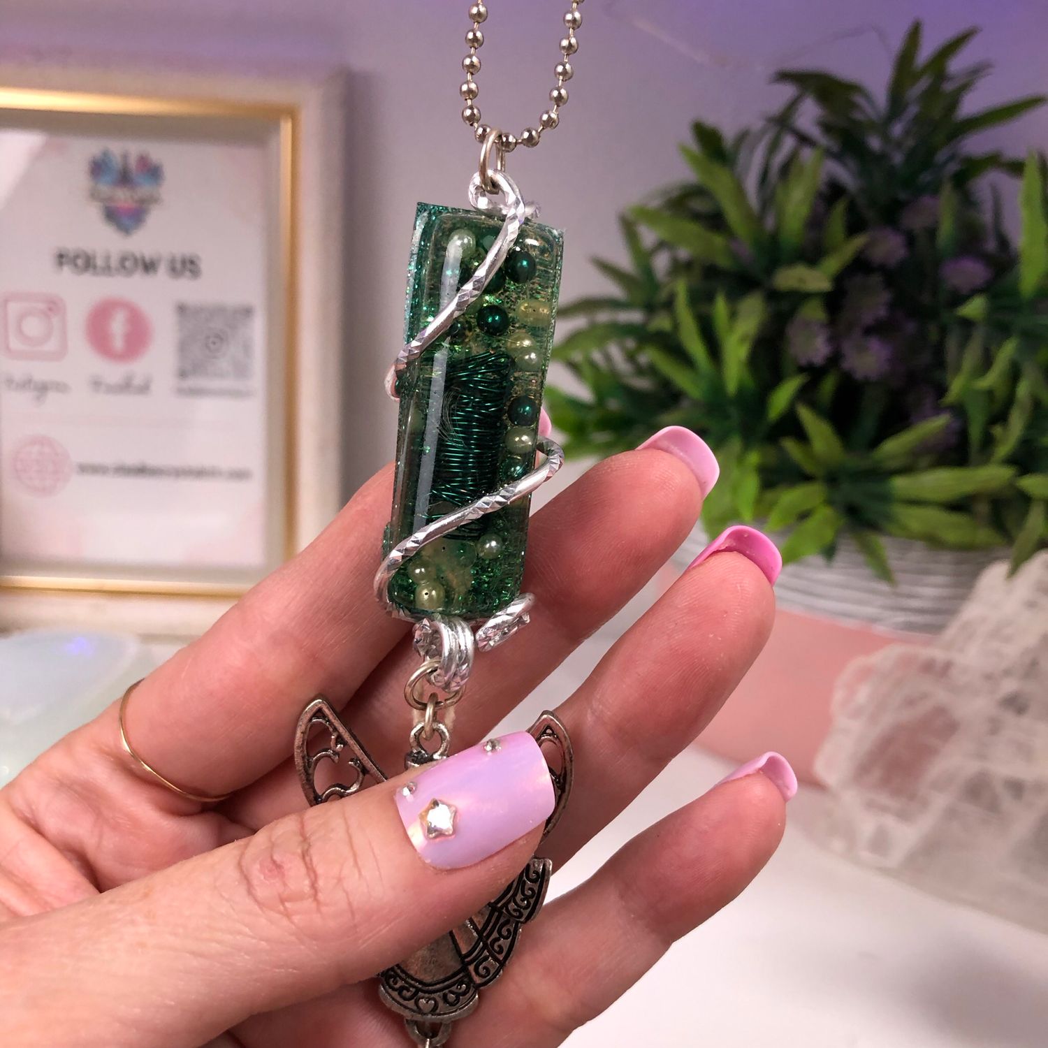 Orgonite Hanging Angel with Faith Charms Orgonite Hanging Angel with Faith Charms