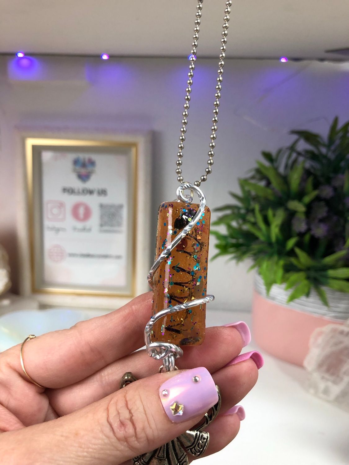 Orgonite Hanging Angel with Faith Charms Orgonite Hanging Angel with Faith Charms