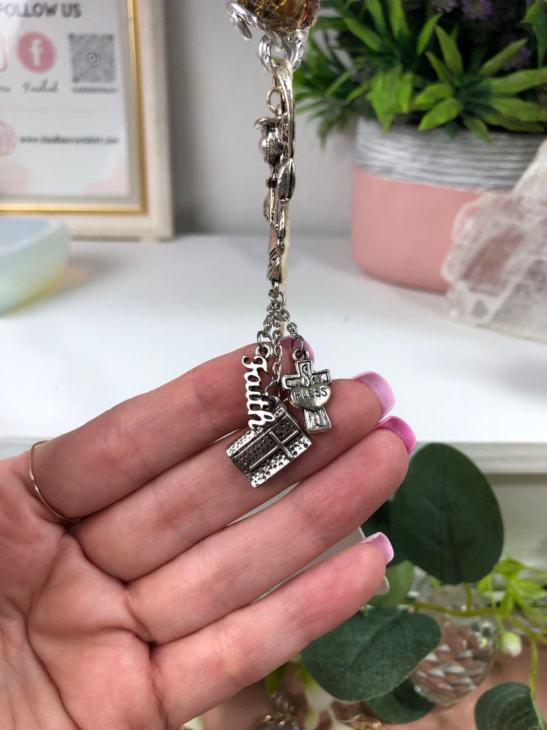 Orgonite Hanging Angel with Faith Charms