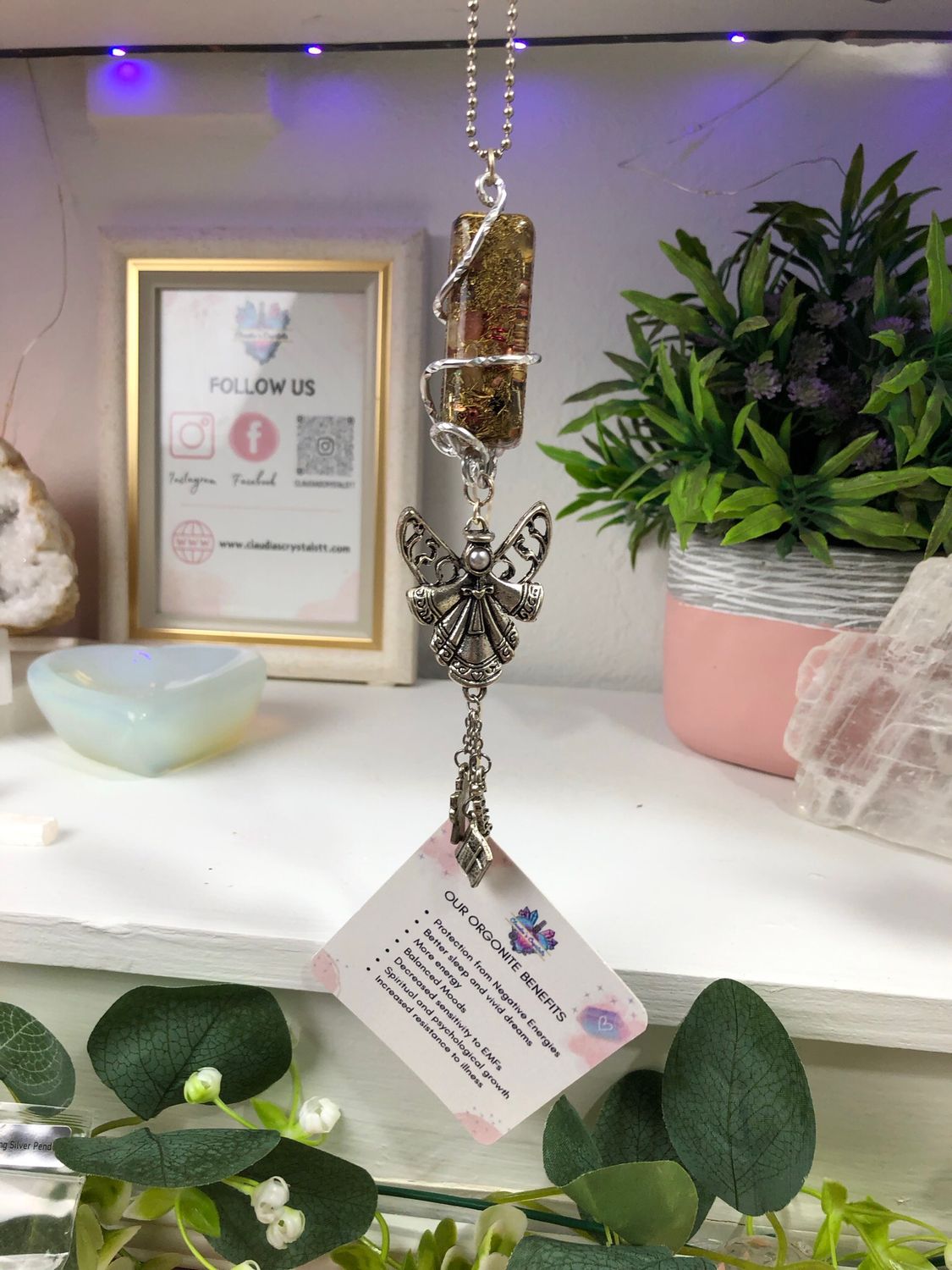 Orgonite Hanging Angel with Faith Charms