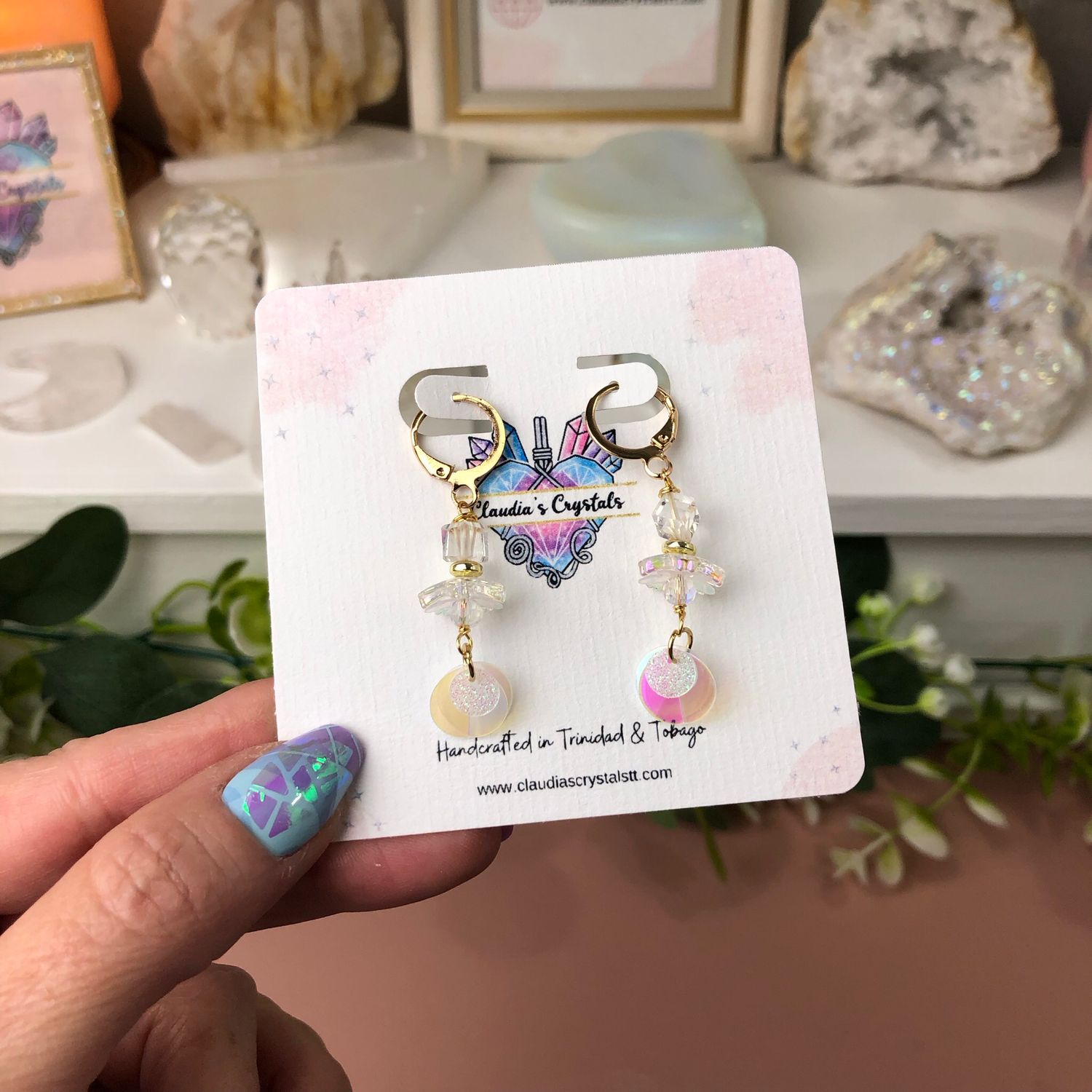 QUARTZ CUBE - Crystal Therapy Earrings - Gold Plated