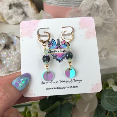 AURA LABRADORITE - Crystal Therapy Earrings - Gold Plated