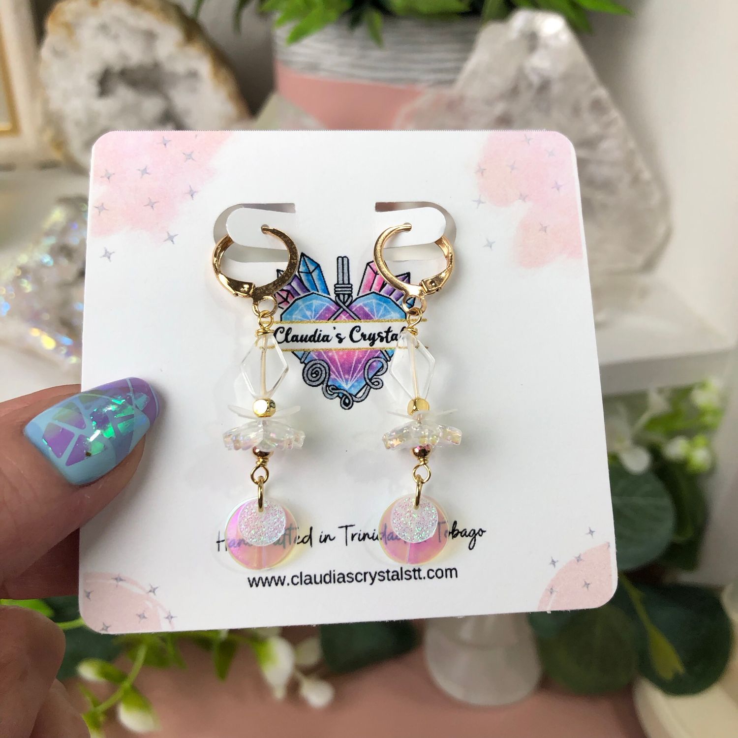 QUARTZ - Crystal Therapy Earrings - Gold Plated QUARTZ - Crystal Therapy Earrings - Gold Plated