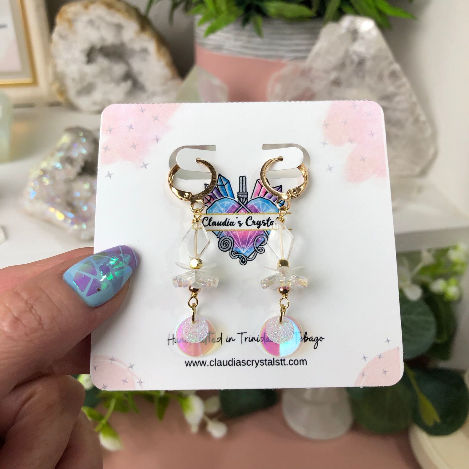 QUARTZ - Crystal Therapy Earrings - Gold Plated QUARTZ - Crystal Therapy Earrings - Gold Plated