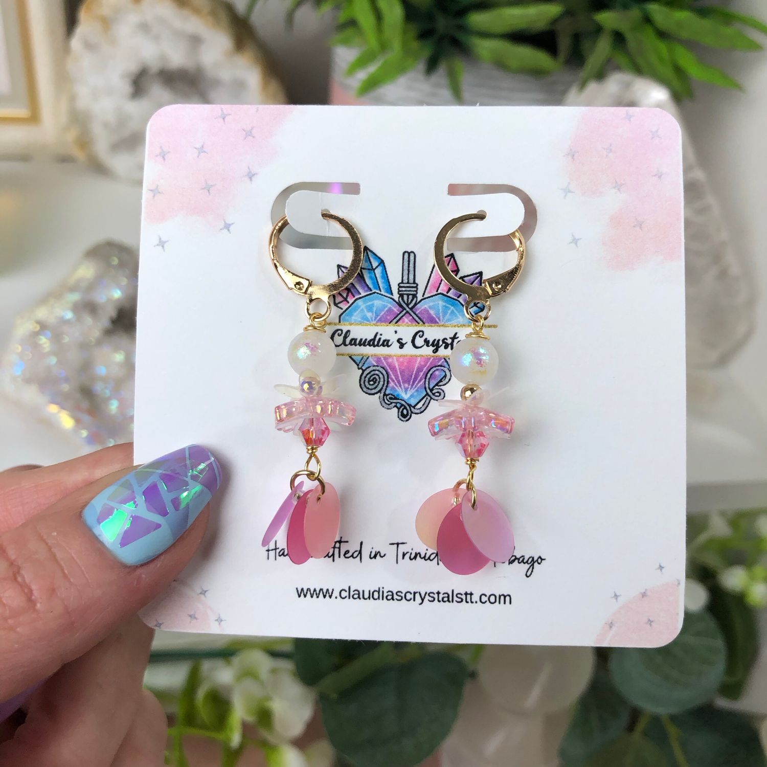 AURA MOONSTONE - Crystal Therapy Earrings - Gold Plated