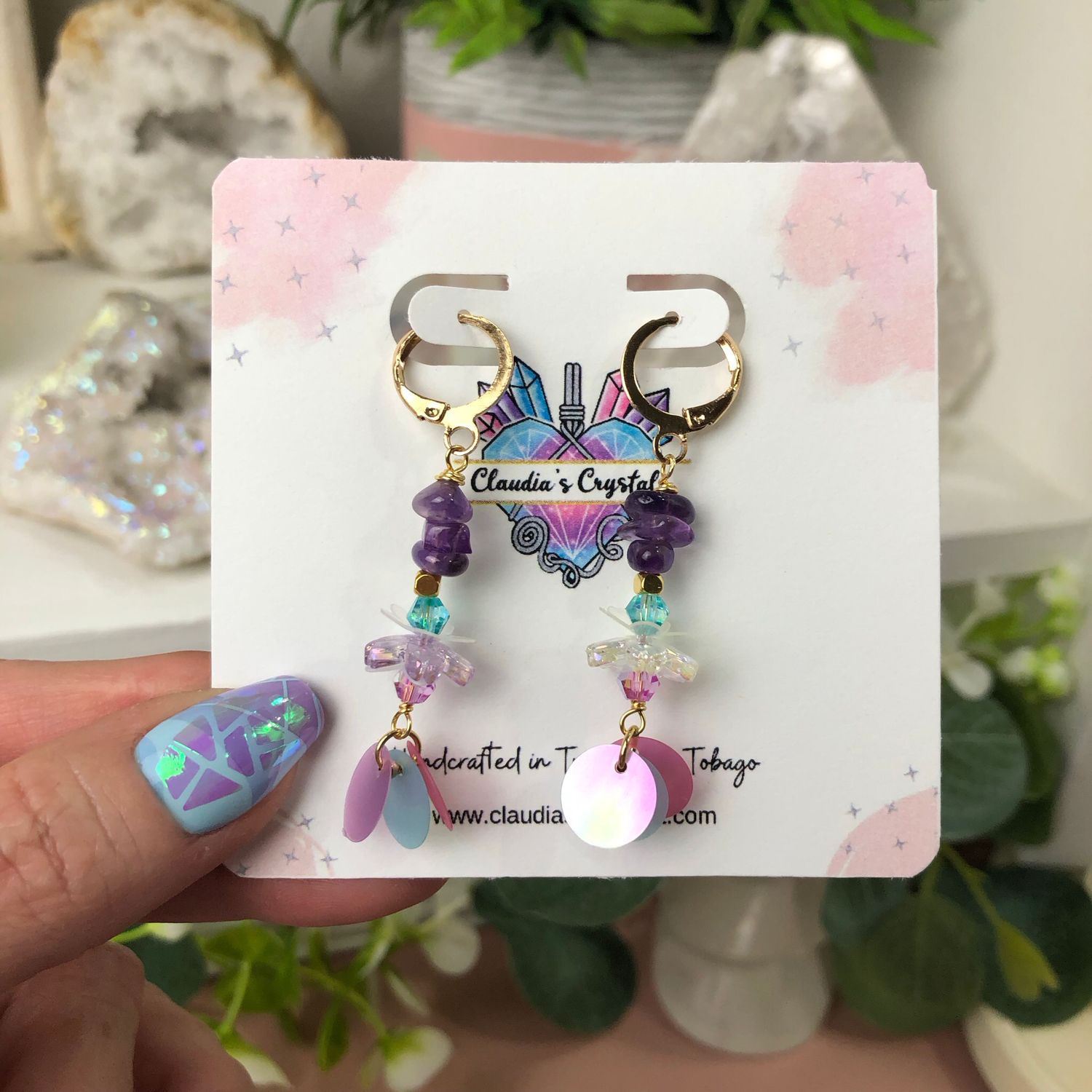 AMETHYST - Crystal Therapy Earrings - Gold Plated AMETHYST - Crystal Therapy Earrings - Gold Plated