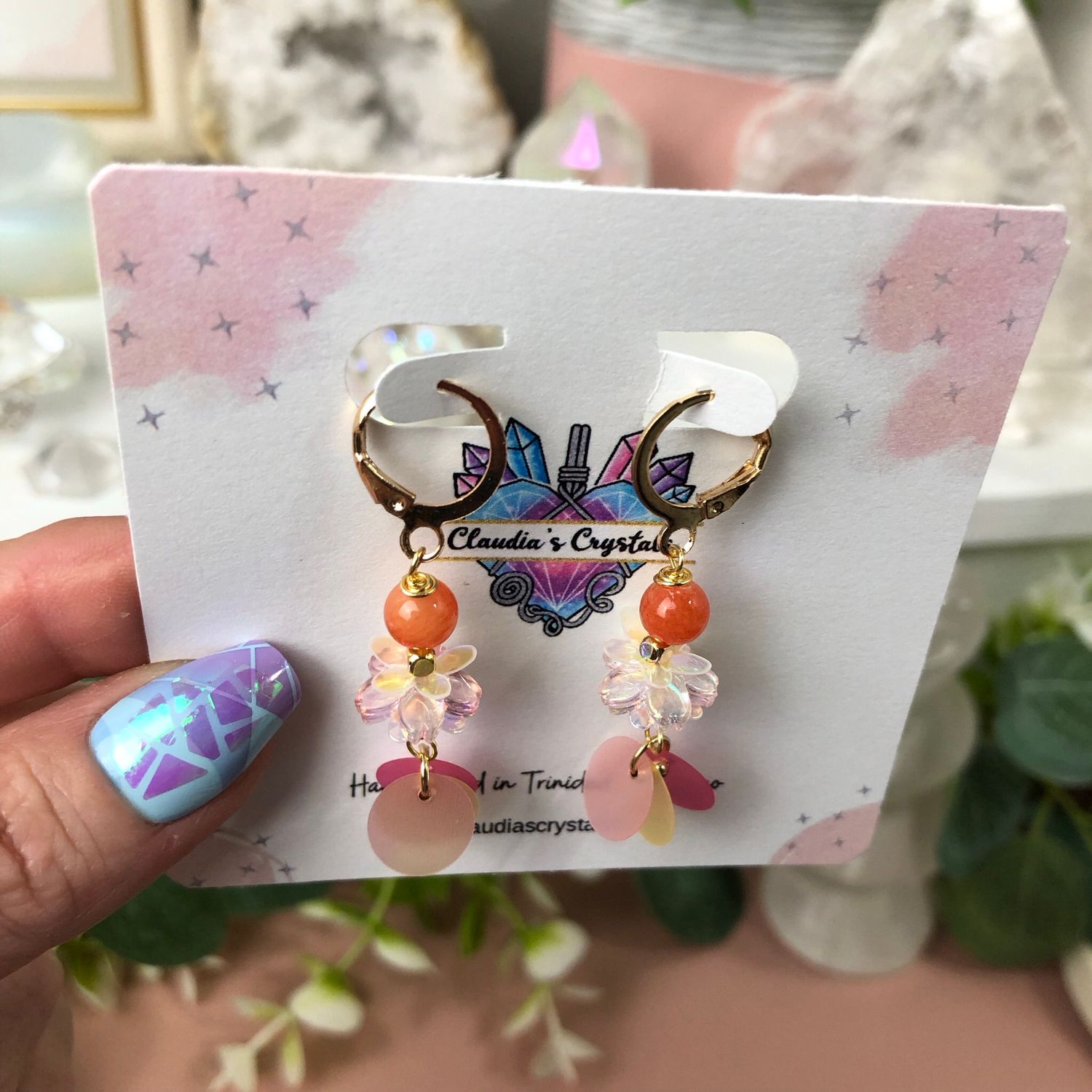 RHODOCHROSITE - Crystal Therapy Earrings - Gold Plated RHODOCHROSITE - Crystal Therapy Earrings - Gold Plated