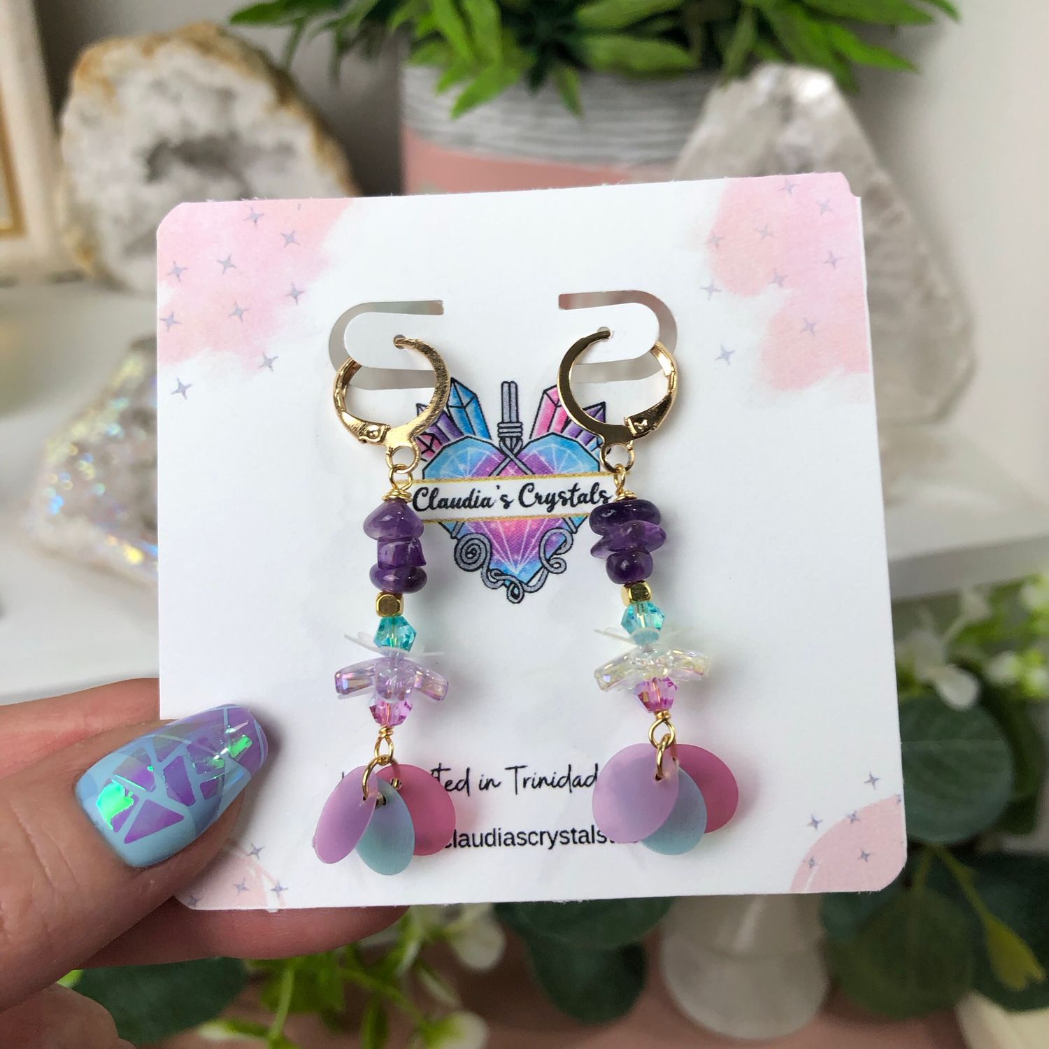 AMETHYST - Crystal Therapy Earrings - Gold Plated