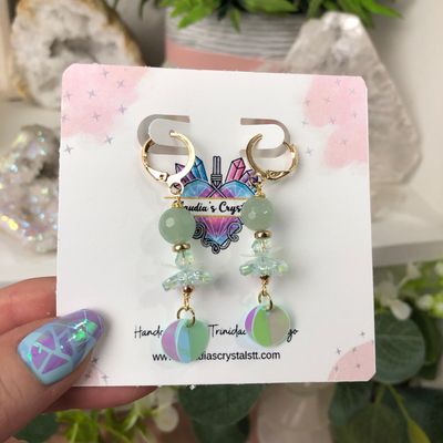 GREEN AVENTURINE - Crystal Therapy Earrings - Gold Plated GREEN AVENTURINE - Crystal Therapy Earrings - Gold Plated