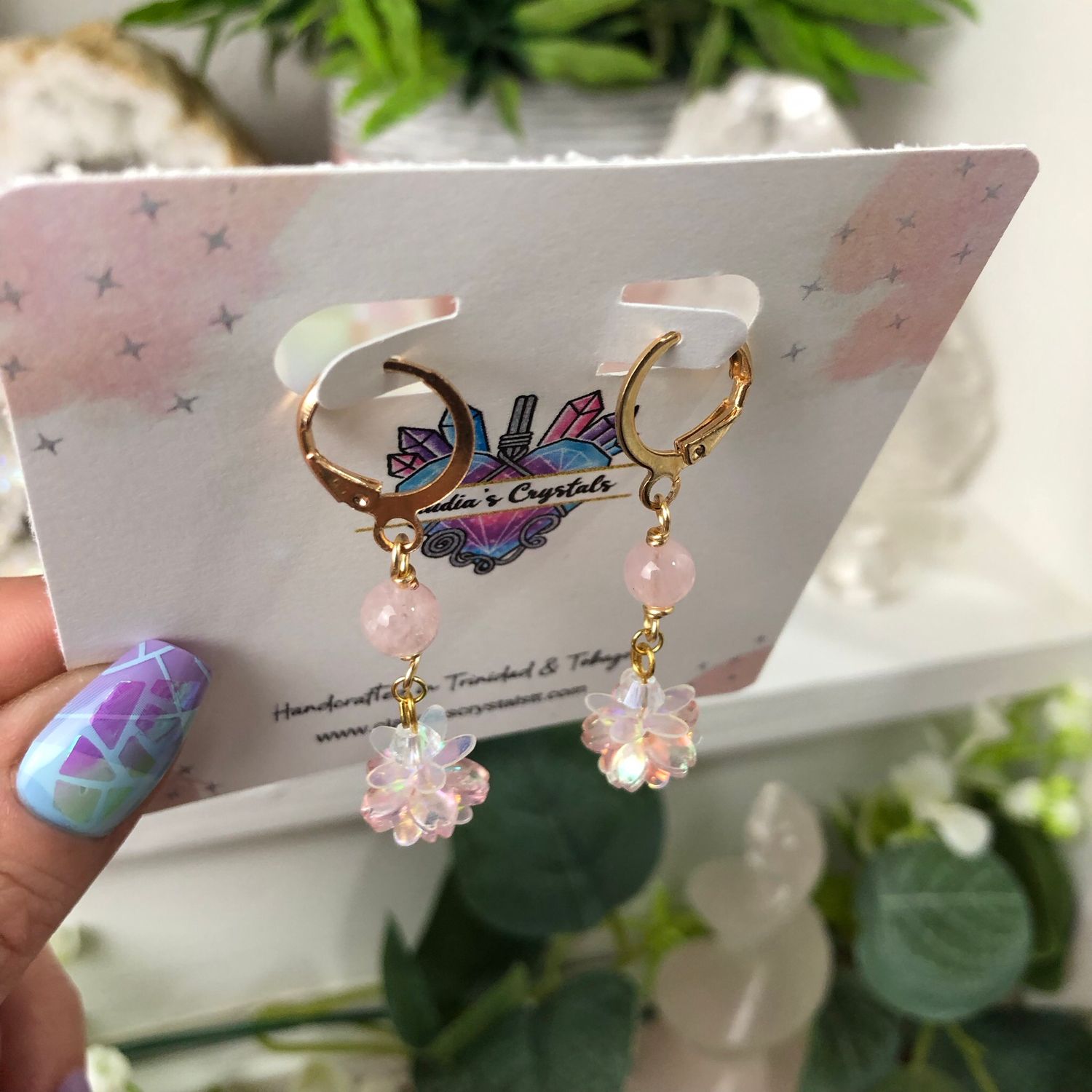 PINK MORGANITE - Crystal Therapy Earrings - Gold Plated PINK MORGANITE - Crystal Therapy Earrings - Gold Plated