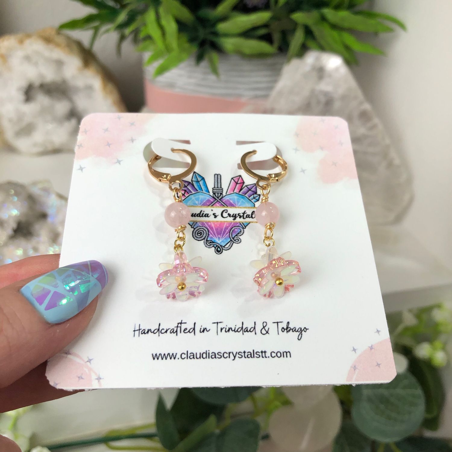 PINK MORGANITE - Crystal Therapy Earrings - Gold Plated PINK MORGANITE - Crystal Therapy Earrings - Gold Plated