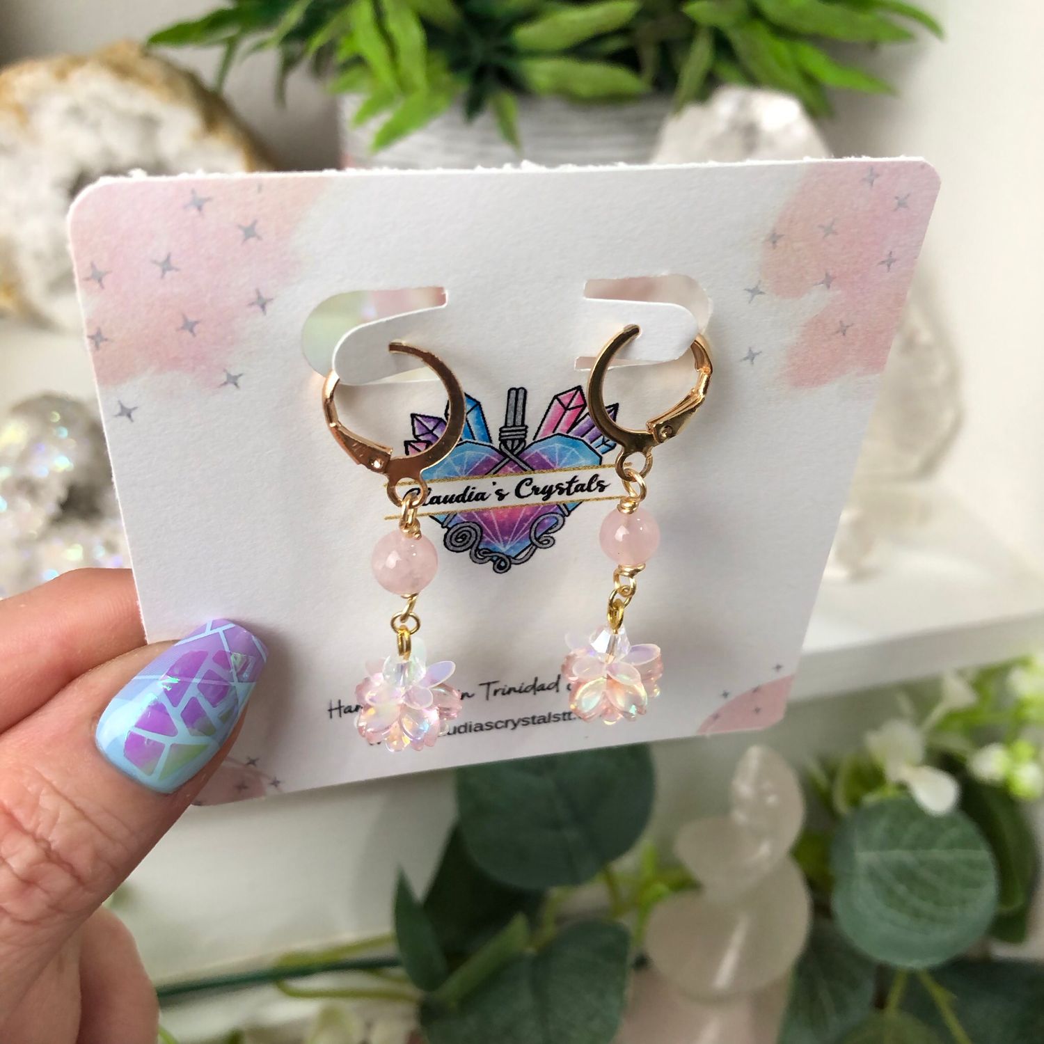 PINK MORGANITE - Crystal Therapy Earrings - Gold Plated PINK MORGANITE - Crystal Therapy Earrings - Gold Plated