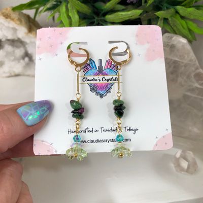 RUBY FUSHITE - Crystal Therapy Earrings - Gold Plated