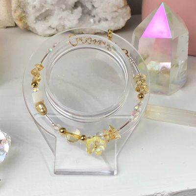 CITRINE - Dainty Bangle - Gold Plated CITRINE - Dainty Bangle - Gold Plated