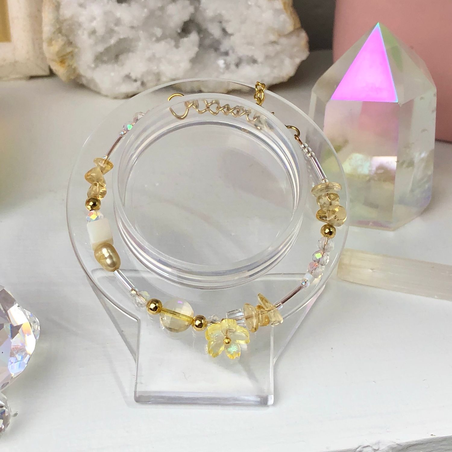 CITRINE - Dainty Bangle - Gold Plated CITRINE - Dainty Bangle - Gold Plated