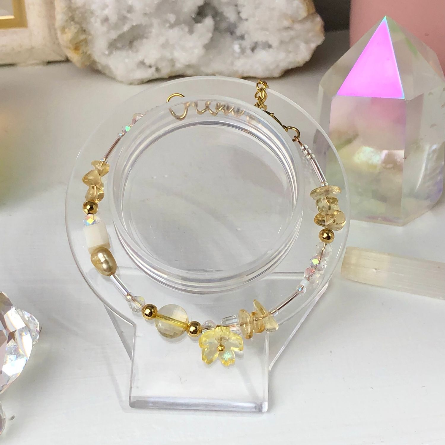 CITRINE - Dainty Bangle - Gold Plated CITRINE - Dainty Bangle - Gold Plated