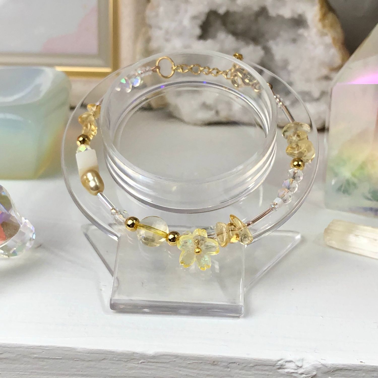 CITRINE - Dainty Bangle - Gold Plated CITRINE - Dainty Bangle - Gold Plated