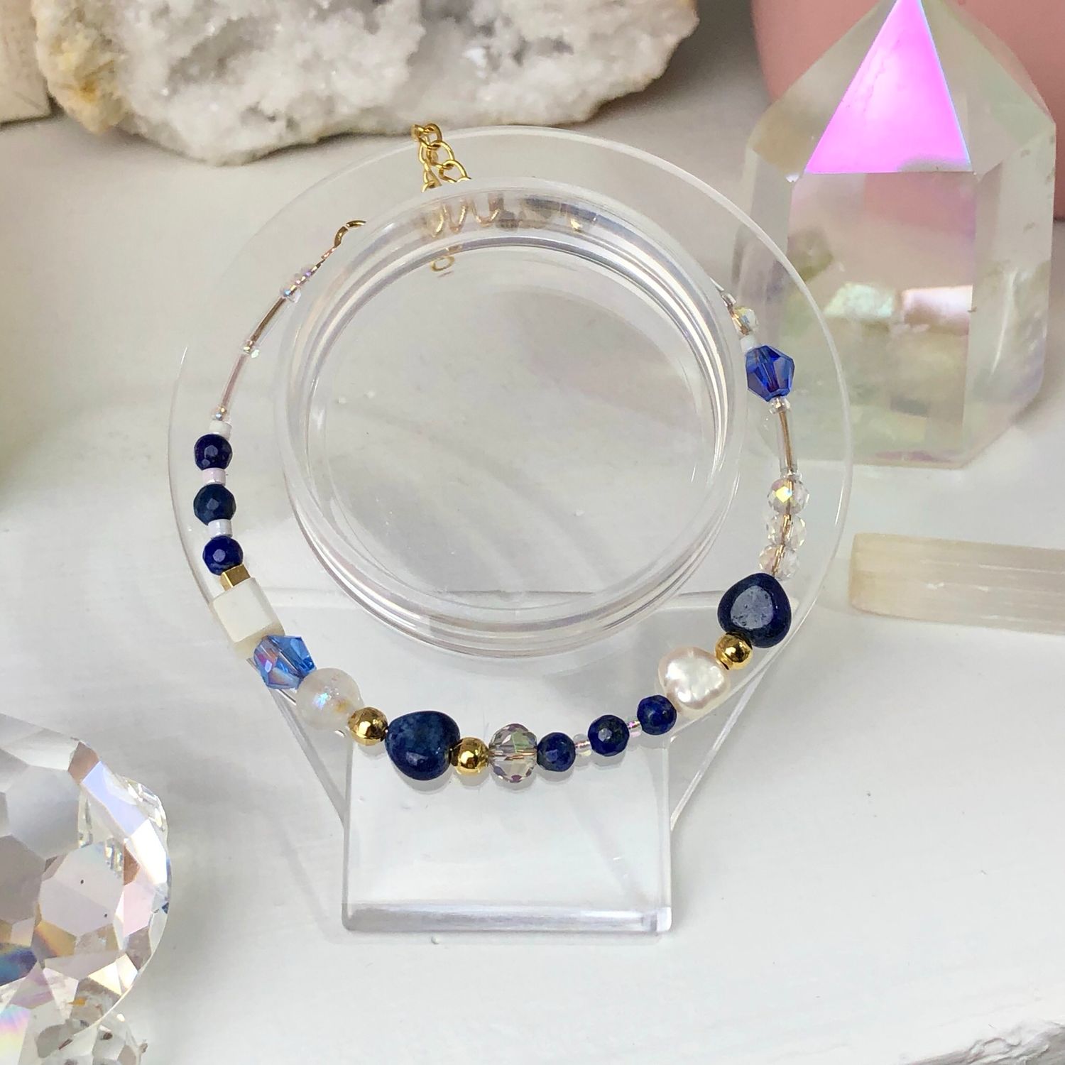 LAPIS LAZULI - Dainty Bangle - Gold Plated LAPIS LAZULI - Dainty Bangle - Gold Plated