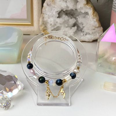 BLUE KYANITE - Dainty Bangle - Gold Plated BLUE KYANITE - Dainty Bangle - Gold Plated