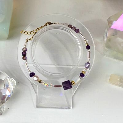 AMETHYST - Dainty Bangle - Gold Plated AMETHYST - Dainty Bangle - Gold Plated