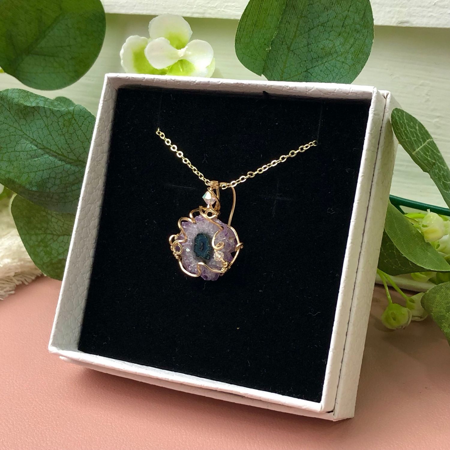 AMETHYST STALACTITE - Crystal Therapy Pendant - 14k Gold Filled AMETHYST STALACTITE - Crystal Therapy Pendant - 14k Gold Filled