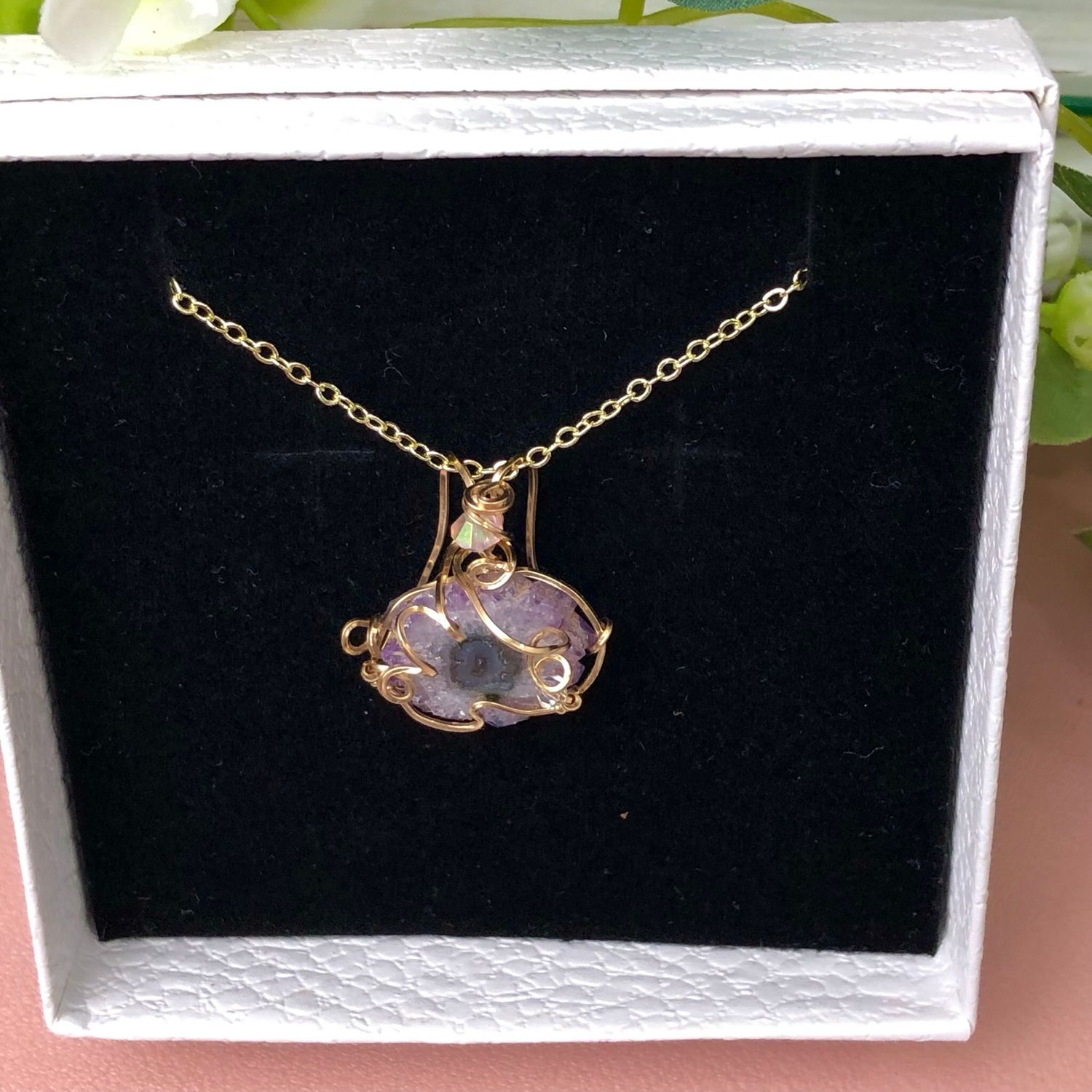 AMETHYST STALACTITE - Crystal Therapy Pendant - 14k Gold Filled AMETHYST STALACTITE - Crystal Therapy Pendant - 14k Gold Filled